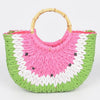 Faux Straw Crochet Watermelon Handbag