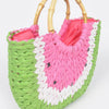 Faux Straw Crochet Watermelon Handbag