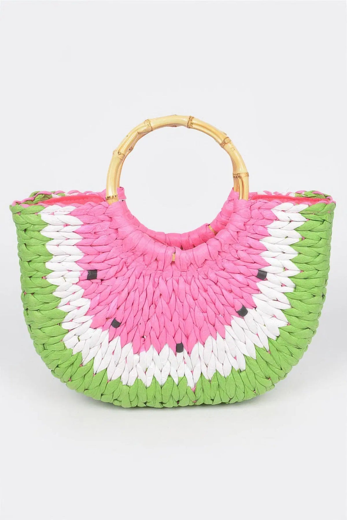 Faux Straw Crochet Watermelon Handbag