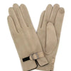 Faux Suede Band Smart Touch Gloves