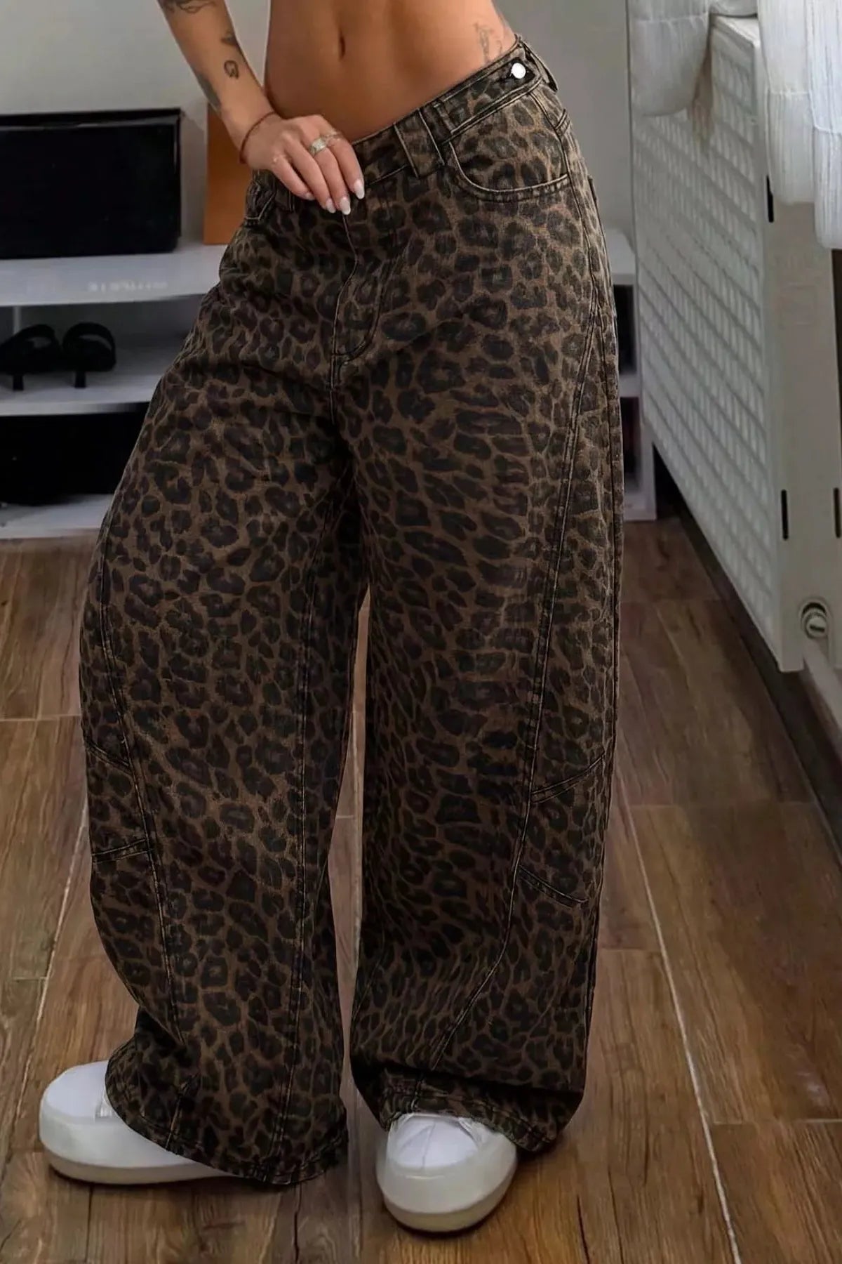 Feline Instinct Leopard Wide-Leg Pants