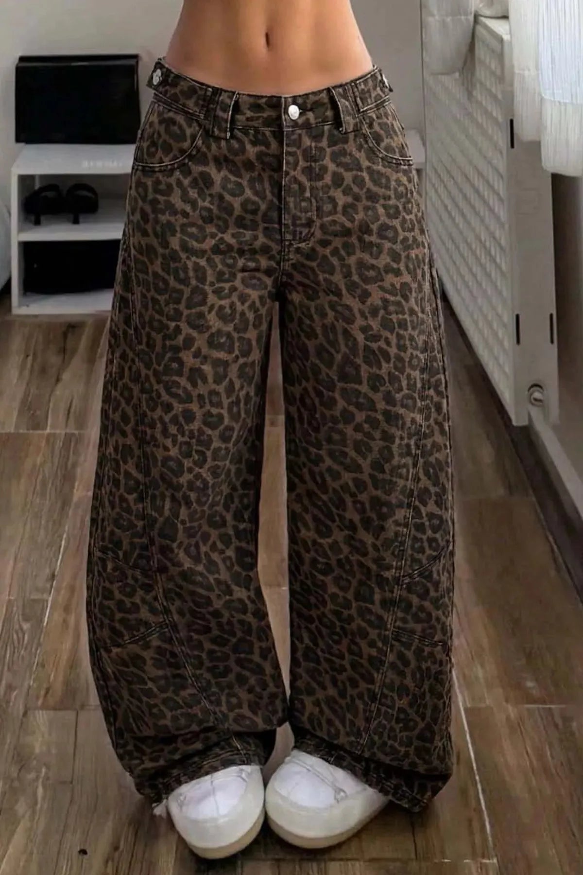 Feline Instinct Leopard Wide-Leg Pants