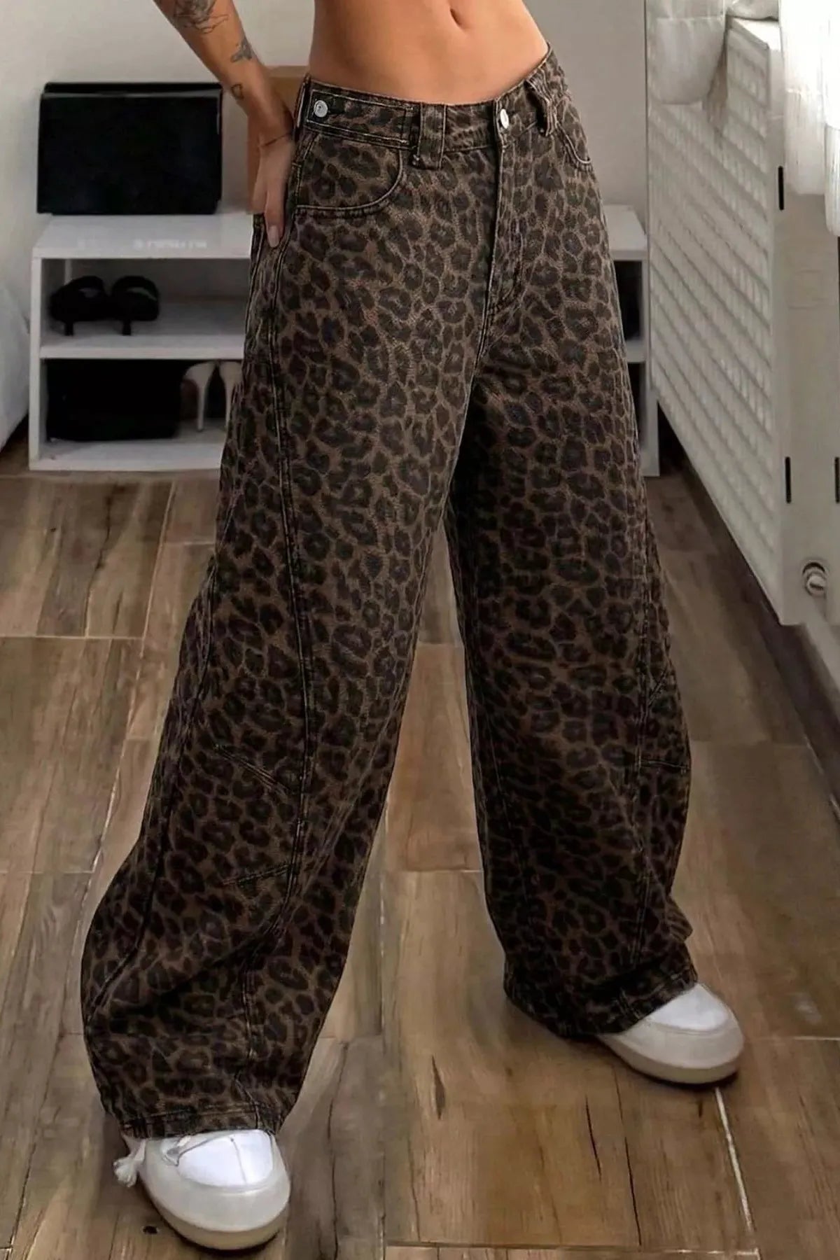 Feline Instinct Leopard Wide-Leg Pants