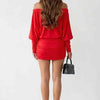 Firekiss Off-Shoulder Ruched Bodycon Mini Dress