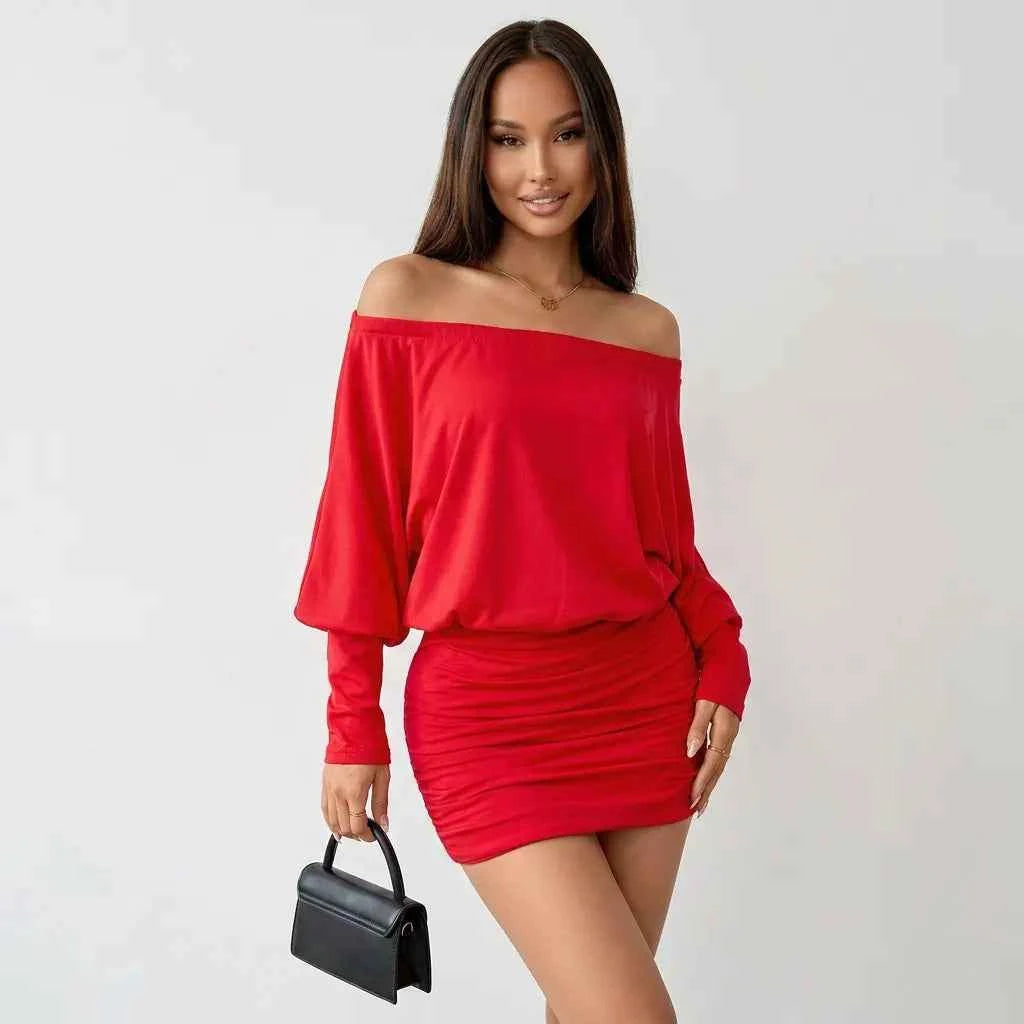 Firekiss Off-Shoulder Ruched Bodycon Mini Dress
