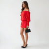 Firekiss Off-Shoulder Ruched Bodycon Mini Dress