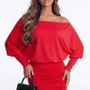 Firekiss Off-Shoulder Ruched Bodycon Mini Dress