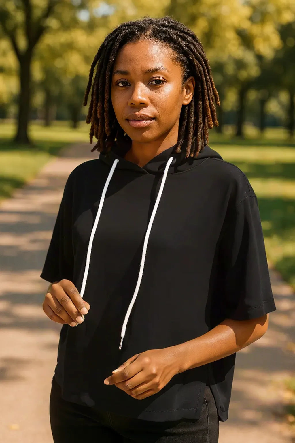 BreezeLayer Hooded Half Sleeve Tee