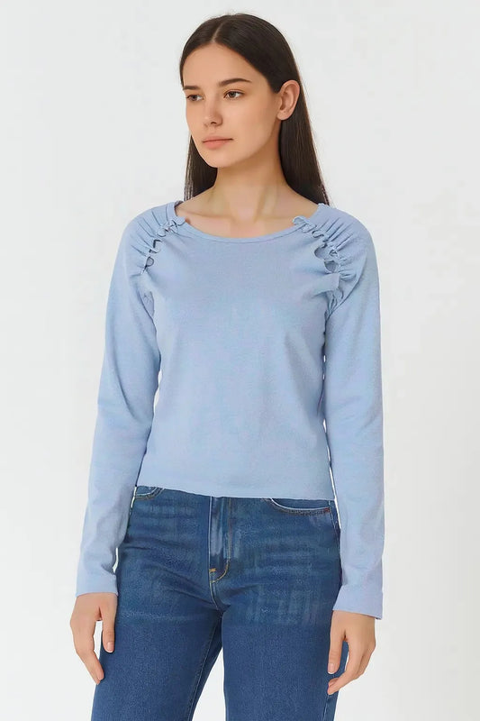 Sweet Rush Ruched Shoulder Top