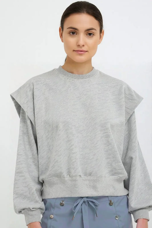 Keep It Cozy Layered Sweatshirt – Heather Gray