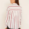 Striped Poplin Cotton Long-Sleeved Lapel Shirt