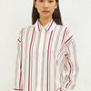 Striped Poplin Cotton Long-Sleeved Lapel Shirt