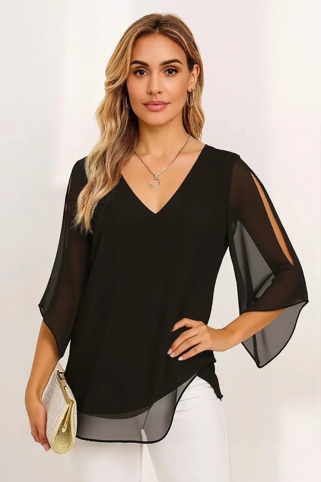 Vibe Sheer V-Neck
