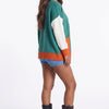 Harvest Palette Open-Front Colorblock Cardigan