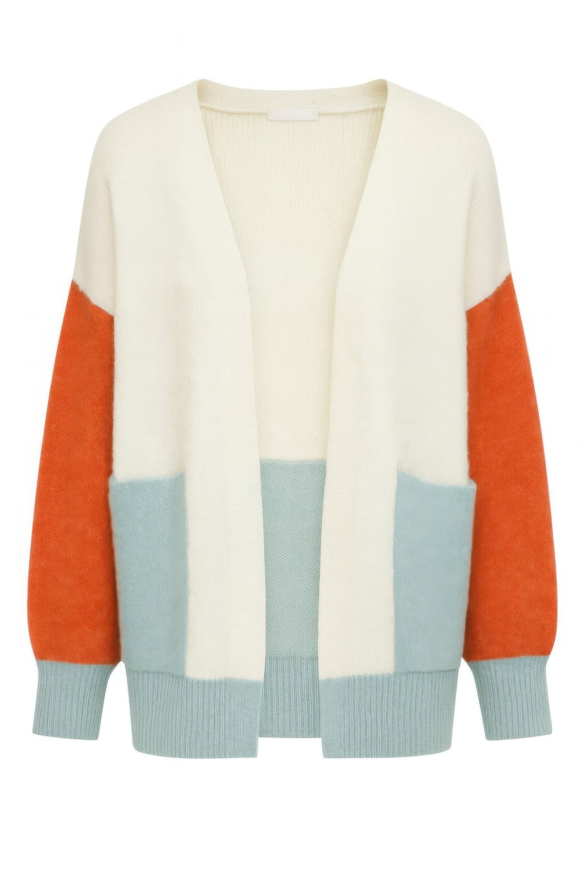 Harvest Palette Open-Front Colorblock Cardigan