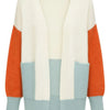 Harvest Palette Open-Front Colorblock Cardigan