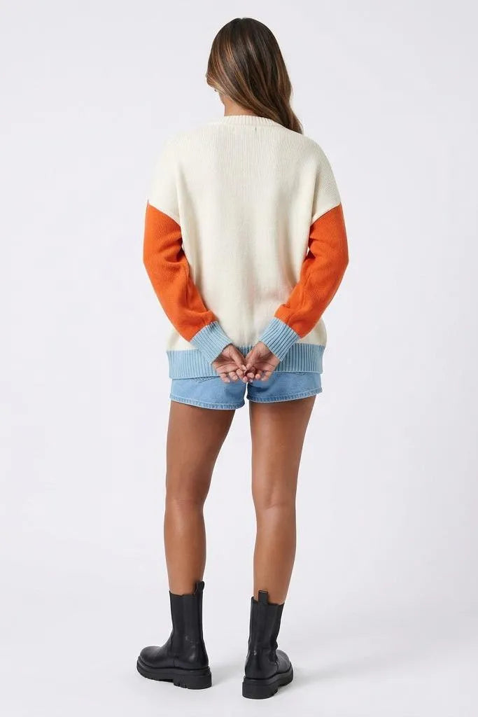 Harvest Palette Open-Front Colorblock Cardigan
