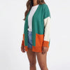 Harvest Palette Open-Front Colorblock Cardigan