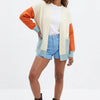 Harvest Palette Open-Front Colorblock Cardigan