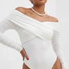 High Standards Off-Shoulder Long Sleeve Bodysuit