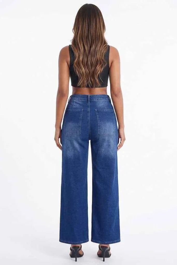 High-Waisted Wide Leg Jeans