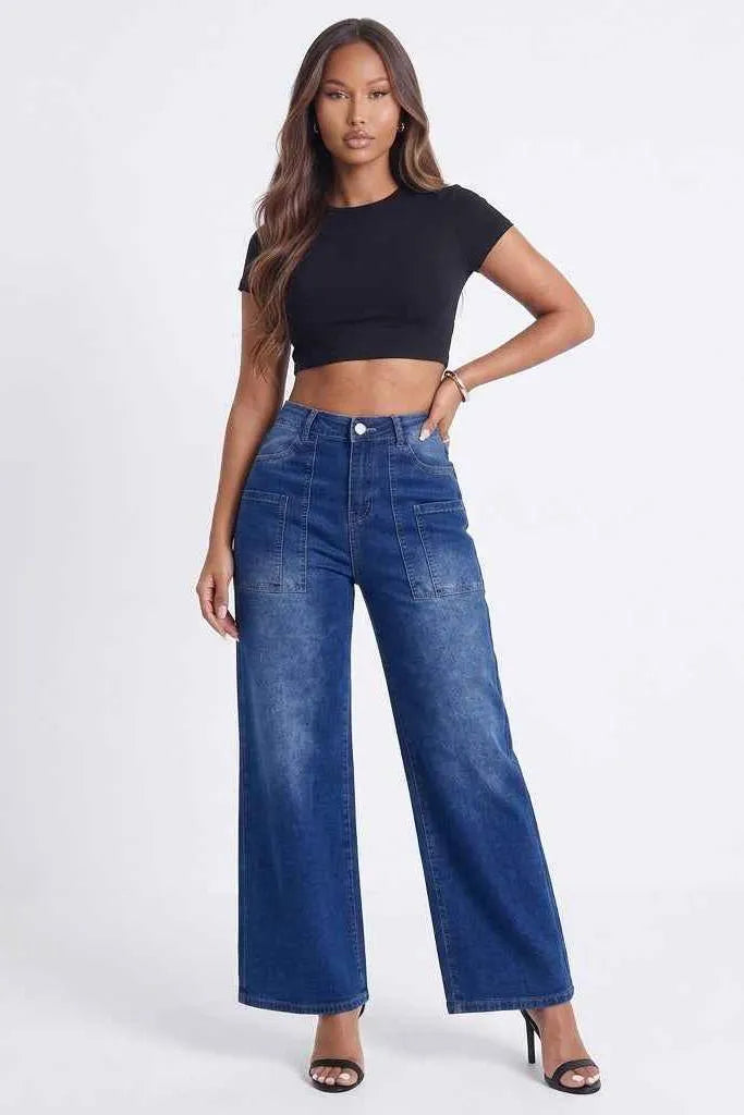 High-Waisted Wide Leg Jeans
