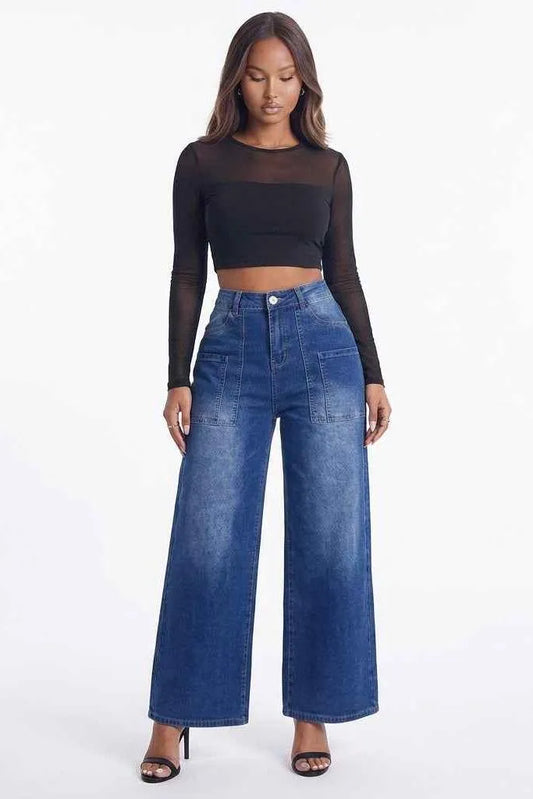 High-Waisted Wide Leg Jeans
