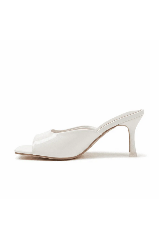 Ivory Luxe Mule Open Toe Heels
