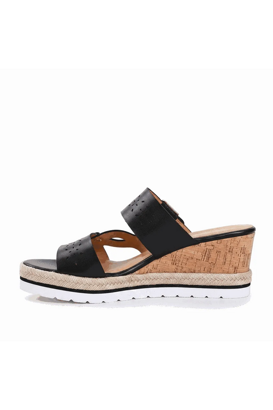 Jet Set Cork Open Toe Wedge Sandals