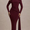 Crimson Confession One-Shoulder Maxi Dress