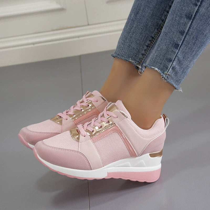 Lace Up Wedge Glow Street Sneakers