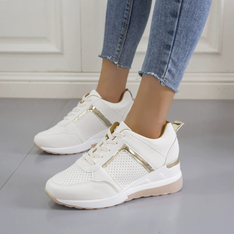 Lace Up Wedge Glow Street Sneakers