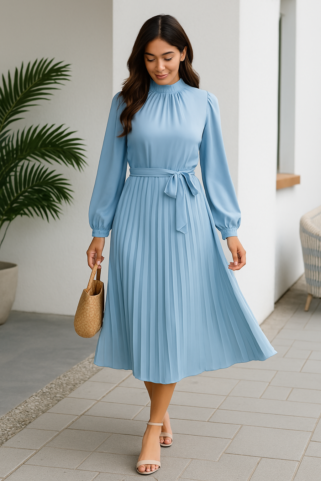 Seraphina Grace Midikleid mit Faltenkragen