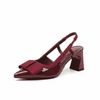 Midnight Elegance Bow Sling Heels