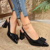 Midnight Elegance Bow Sling Heels