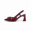 Midnight Elegance Bow Sling Heels