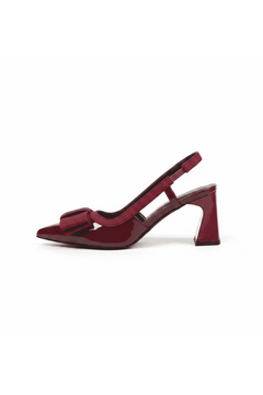 Midnight Elegance Bow Sling Heels