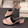 Midnight Luxe Croc Mule open Toe Block Heels