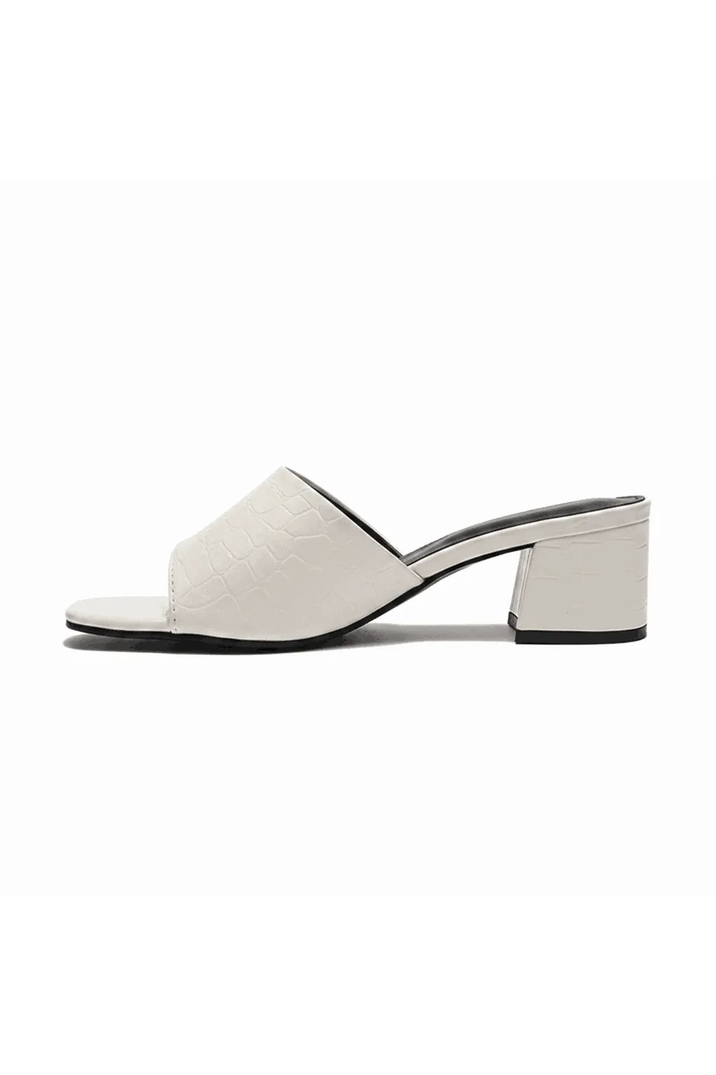 Midnight Luxe Croc Mule open Toe Block Heels