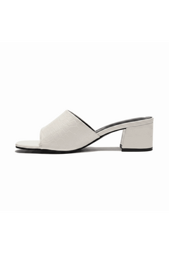 Midnight Luxe Croc Mule open Toe Block Heels