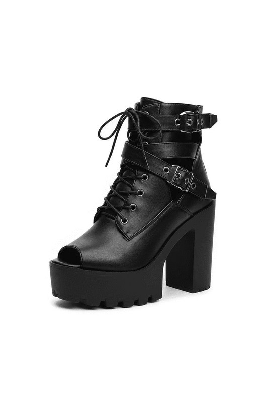 Midnight Rebel Platform Boots