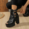 Midnight Rebel Platform Boots