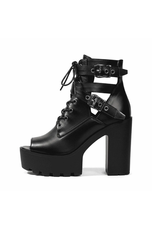Midnight Rebel Platform Boots