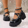 Midnight Rebel Platform Mary Janes