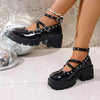 Midnight Rebel Platform Mary Janes