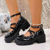 Midnight Rebel Platform Mary Janes