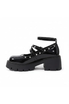 Midnight Rebel Platform Mary Janes