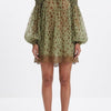 Mosslight Off-Shoulder Sheer Polka Dot Mini Dress