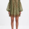 Mosslight Off-Shoulder Sheer Polka Dot Mini Dress