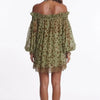 Mosslight Off-Shoulder Sheer Polka Dot Mini Dress